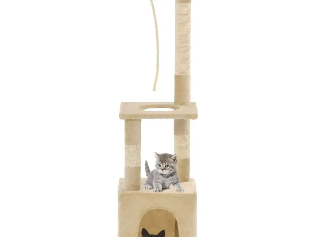Billede 1 - Kradsetræ til katte med sisal-kradsestolper 109 cm beige