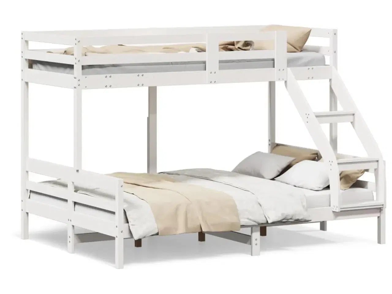 Billede 1 - Køjeseng 90x200/140x200 cm massivt fyrretræ hvid