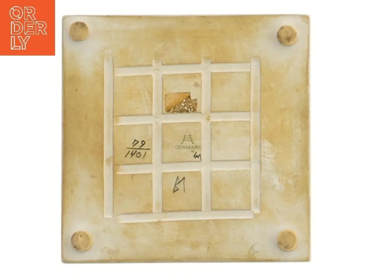 Billede 2 - Dekorativt flise med blomstermotiv (str. 15x15 cm) fra Aluminia