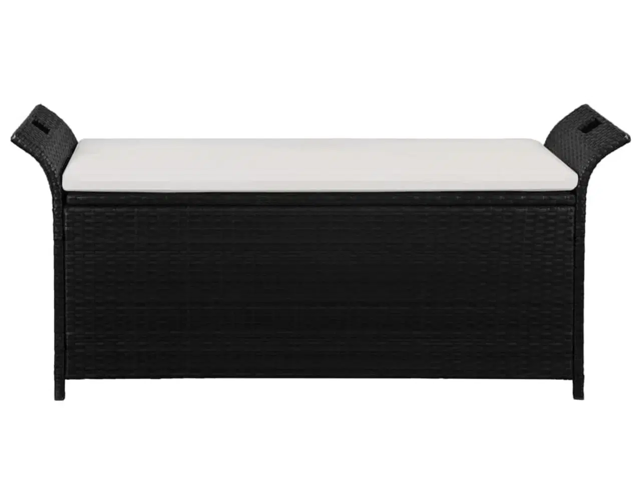 Billede 2 - Opbevaringsbænk med hynde 138 cm polyrattan sort