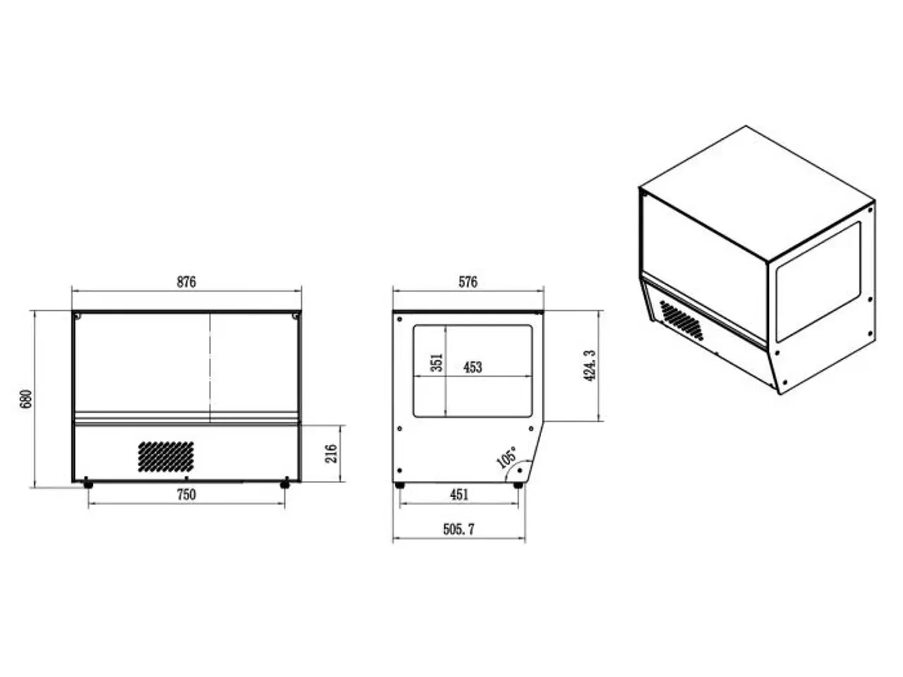 Billede 3 - Professionel kølemontre – 873x576x678 mm