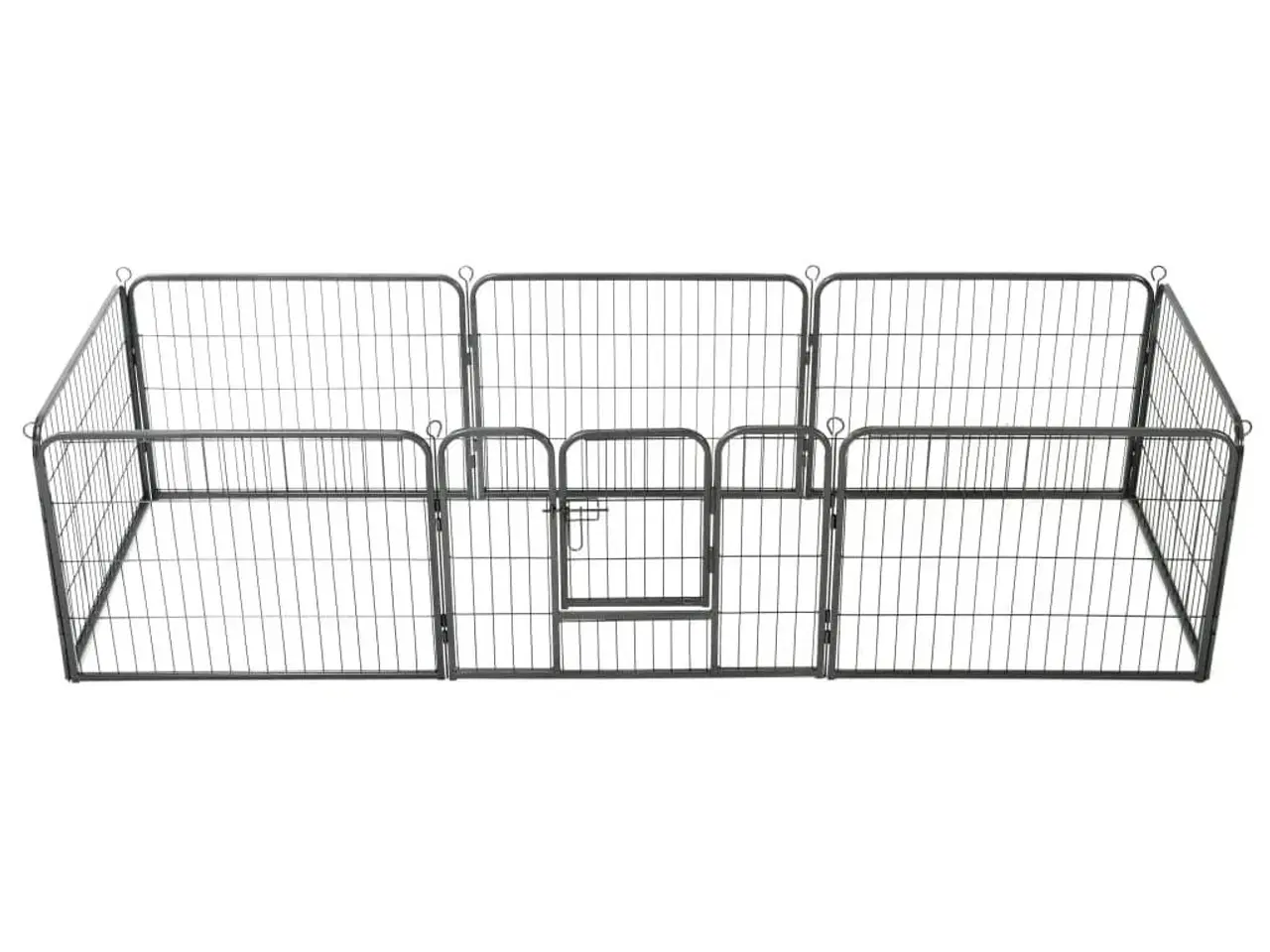 Billede 1 - Løbegård til hunde 8 paneler stål 60 x 80 sort