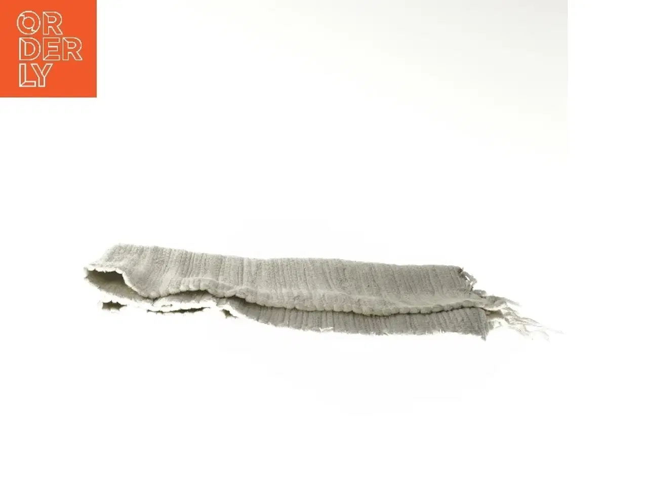 Billede 2 - Lille kludetæppe med frynser (str. 42x80 cm)