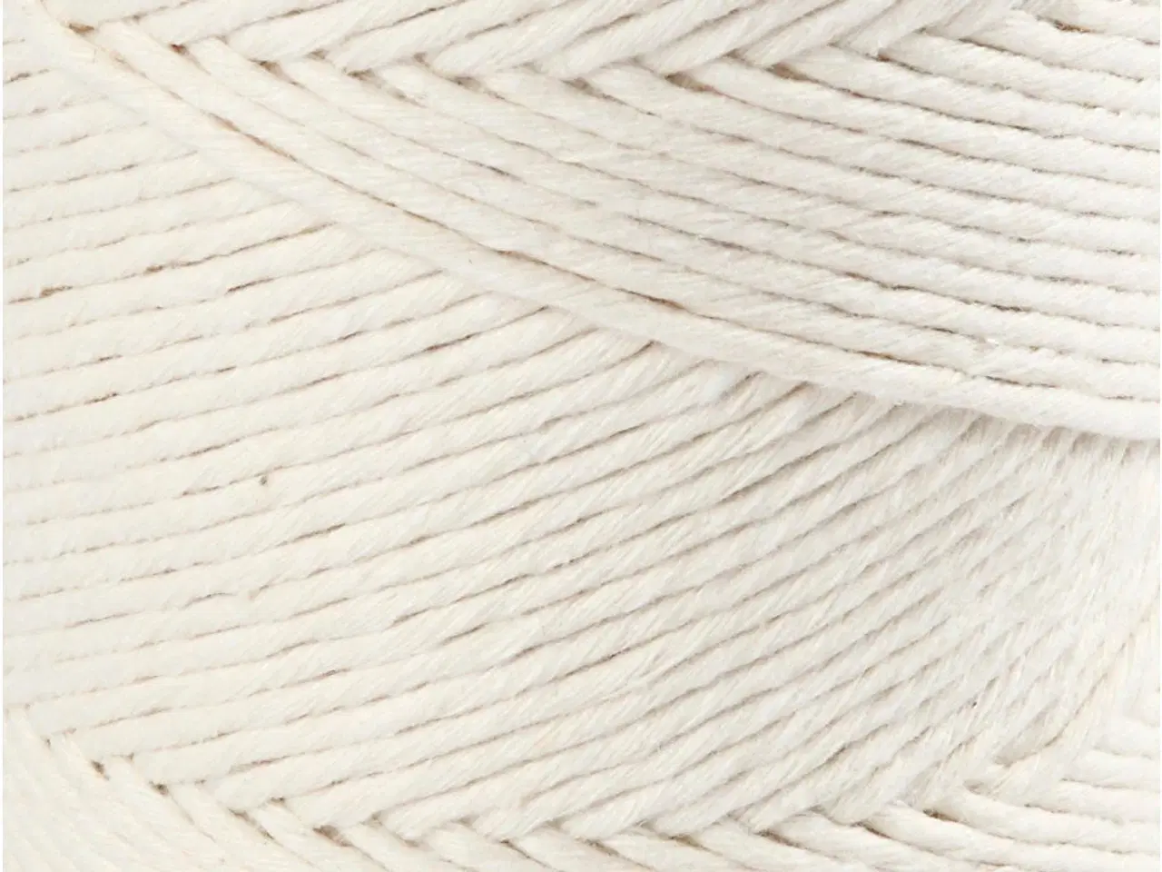 Billede 1 - Bæredygtig Macramé Snor 198m - Råhvid 2mm