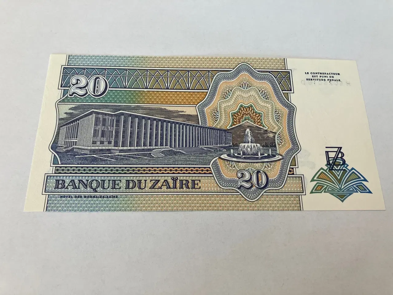 Billede 2 - 20 Zaires Zaire 1993