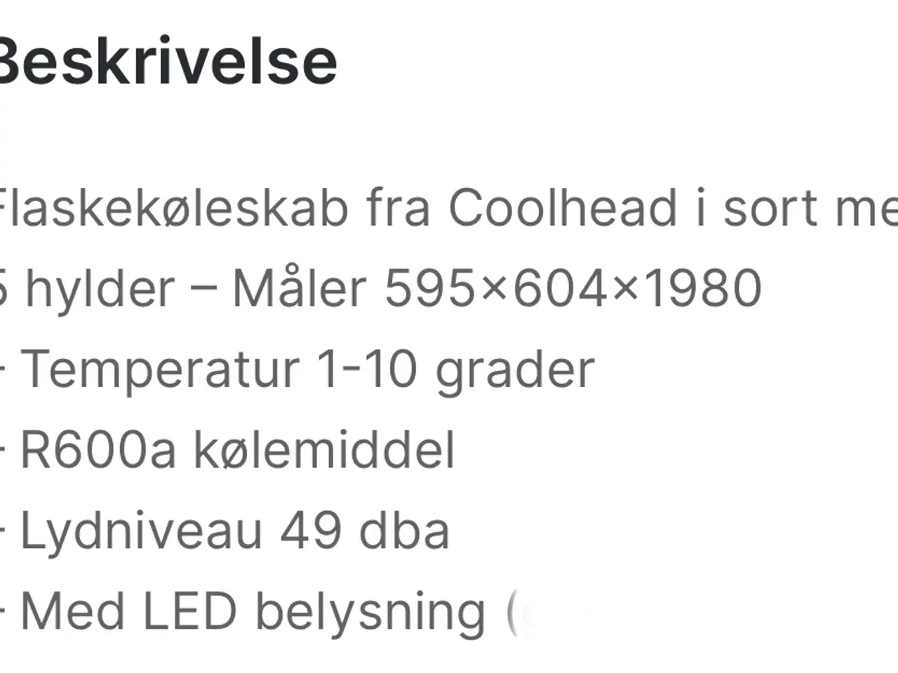 Billede 10 - ELEGANT Flaskekøleskab sort/sort LED varm hvid lys