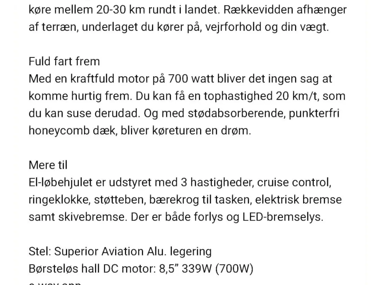 Billede 16 - El løbehjul E-Way E-3530 op til 30 km.