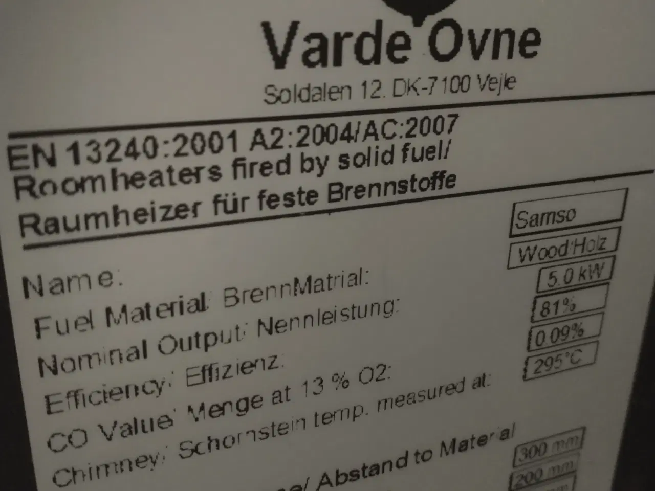 Billede 3 - Brændeovn varde samsø model