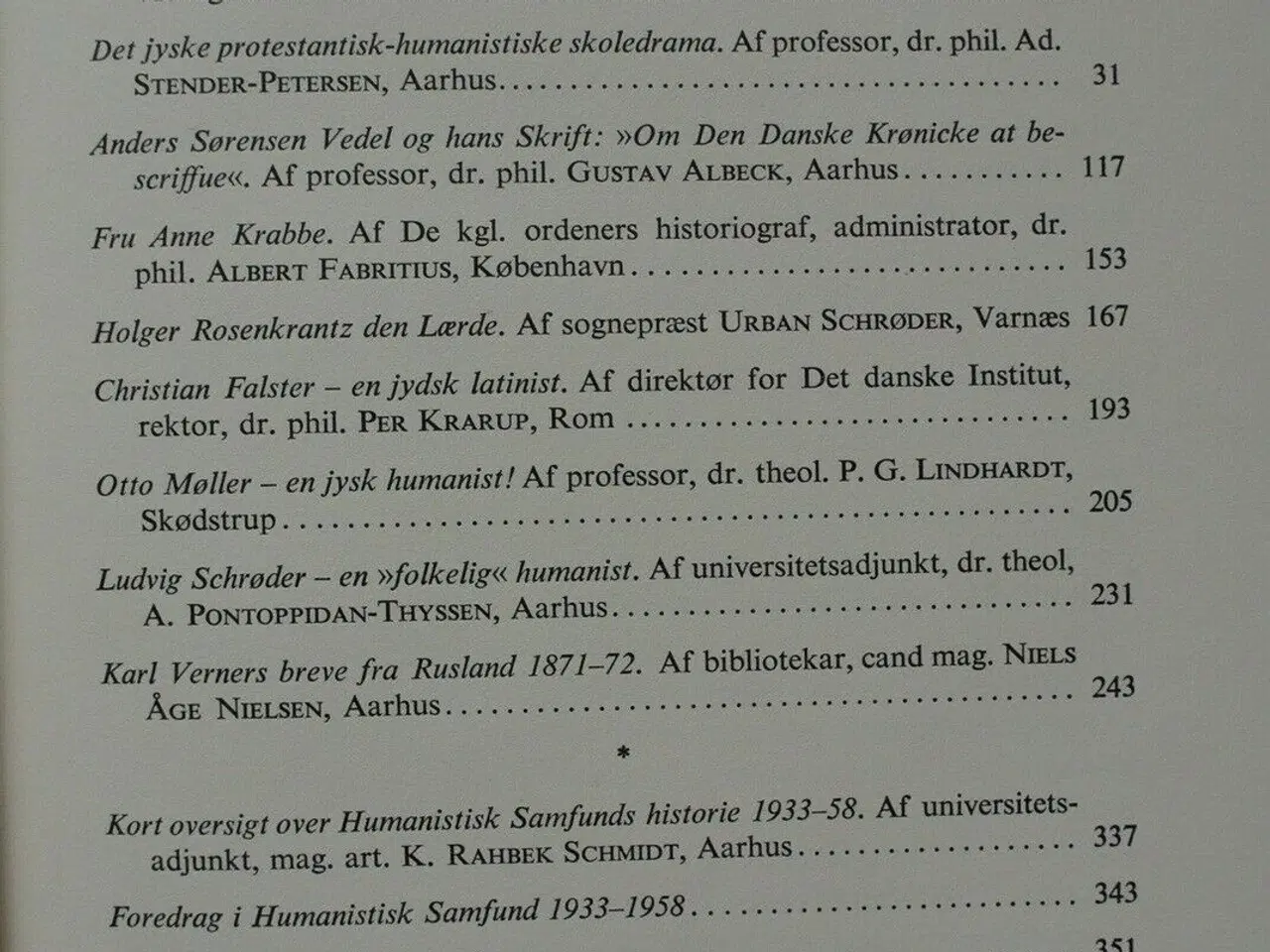 Billede 2 - humanister i jylland, red. af gustav albeck, emne: