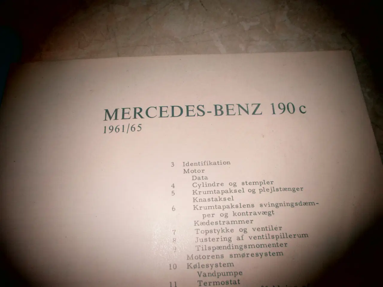 Billede 1 - Specifikationer  Mercedes  190 C 
