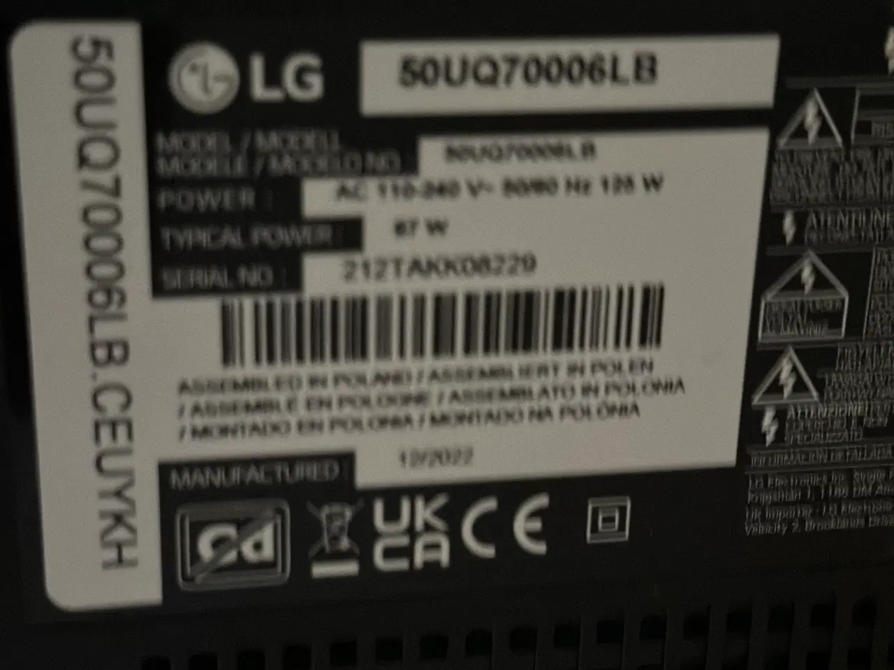 Billede 1 - LG 50” 4K TV + IKEA MARKSKEL TV-bord – god stand