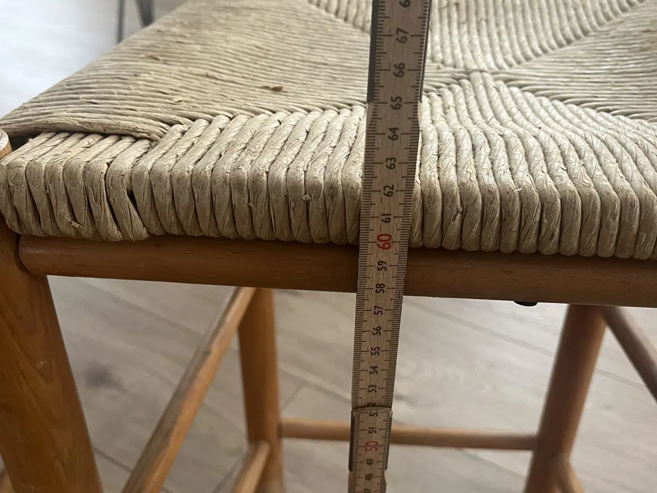 Billede 2 - 2 stk barstole med fletsæde