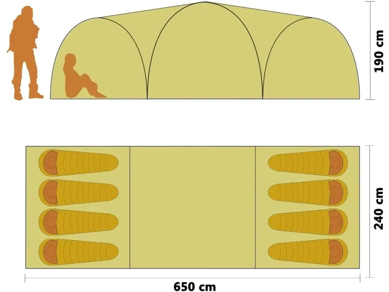 Billede 4 - Iglotelt 650x240x190 cm 8 personer blå