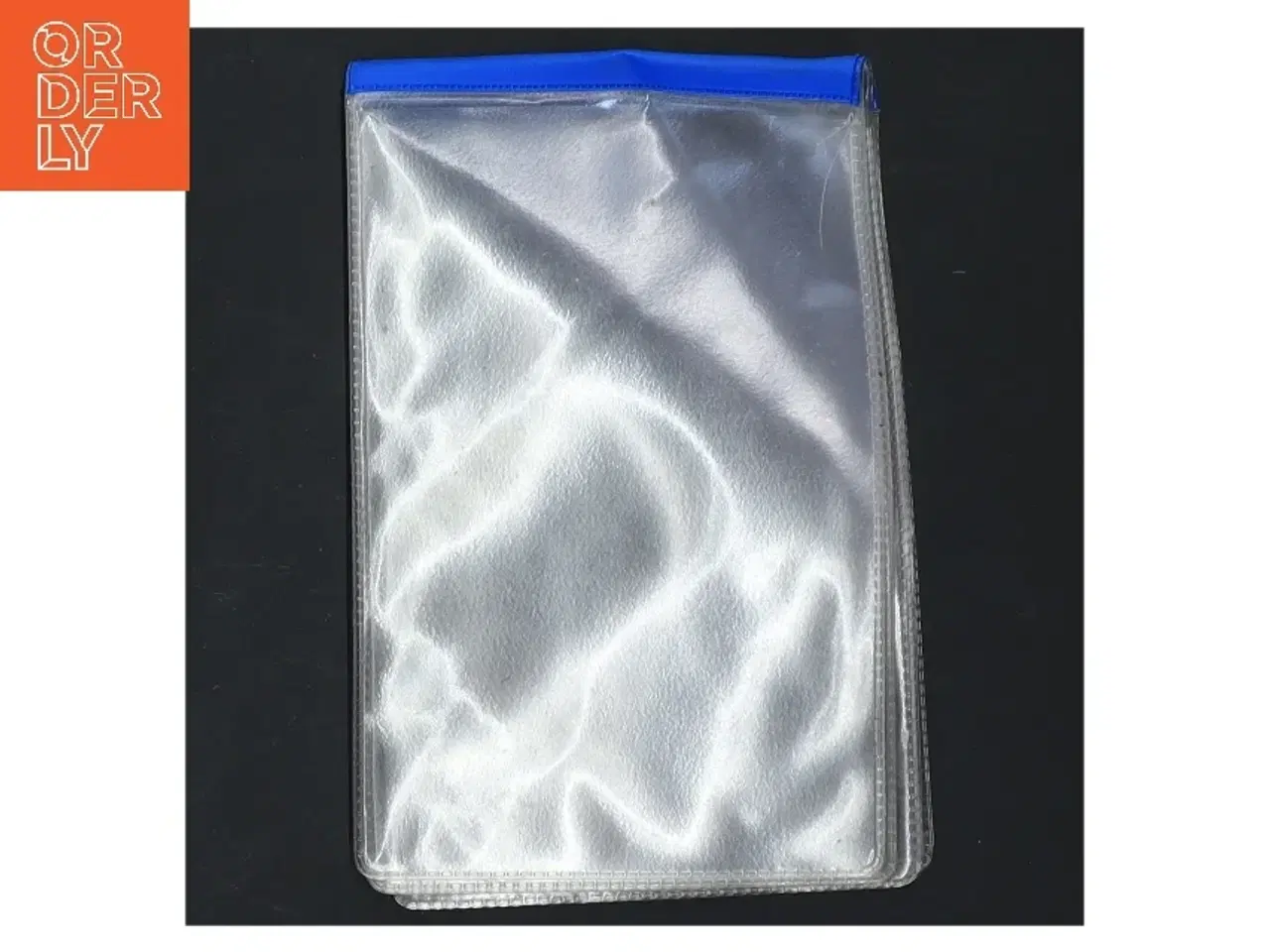 Billede 4 - Transparent plastpose med blå kant (str. 13,5x8,5 cm)