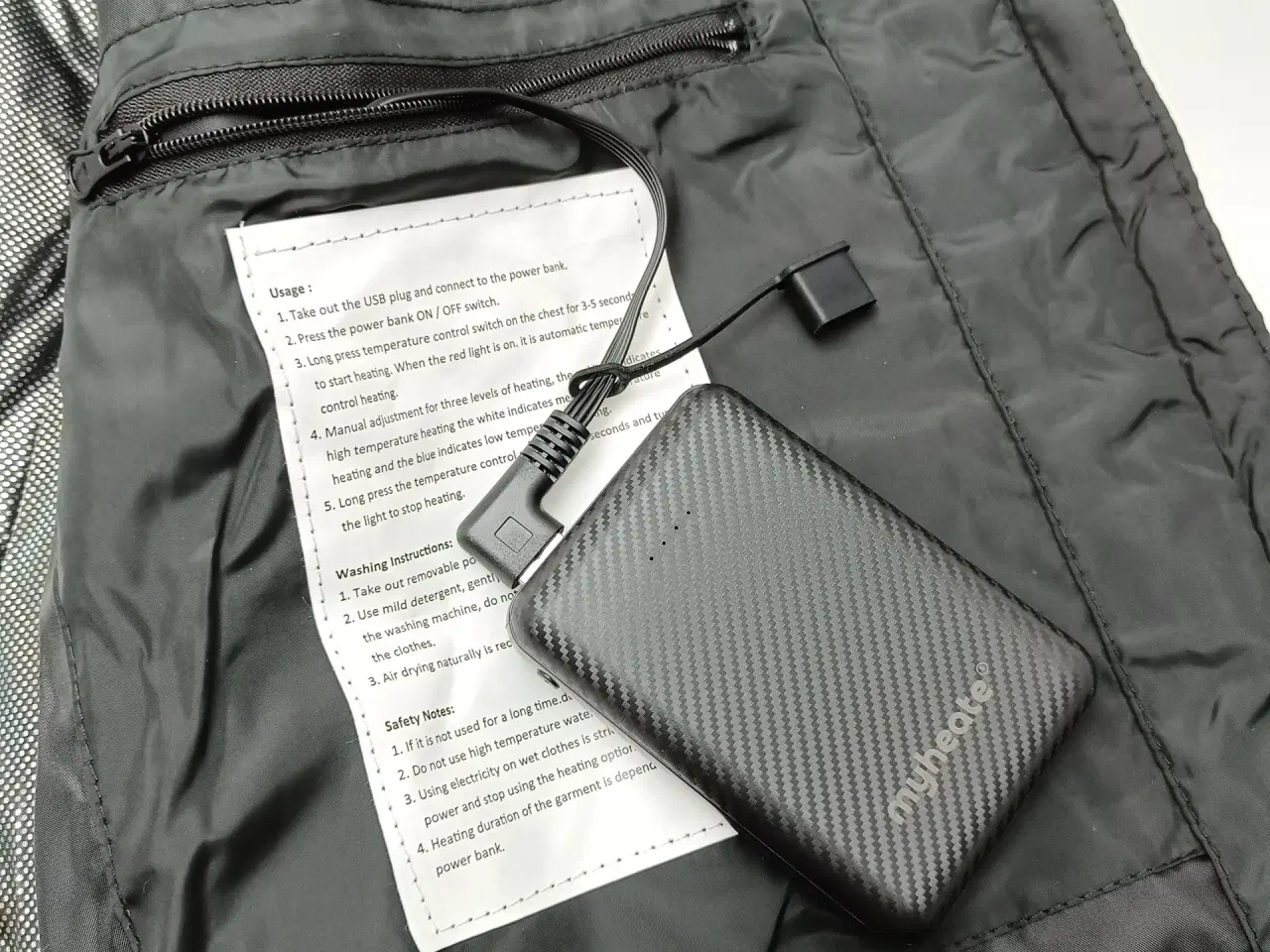 Billede 3 - NY! 2XL Varmevest + Power Bank  10000 mAh