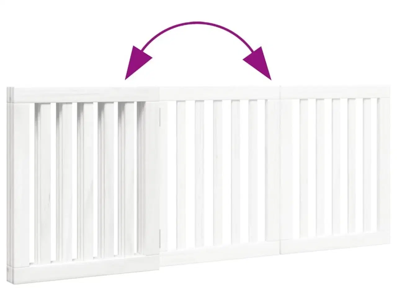 Billede 7 - Hundelåge 3 paneler 150 cm foldbar poppeltræ hvid