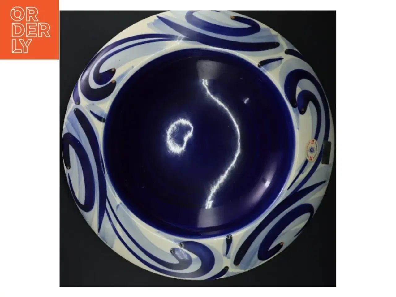 Billede 1 - Keramikfad med blåt mønster fra Søholm 1992 NNF (str. Ø 36 cm)