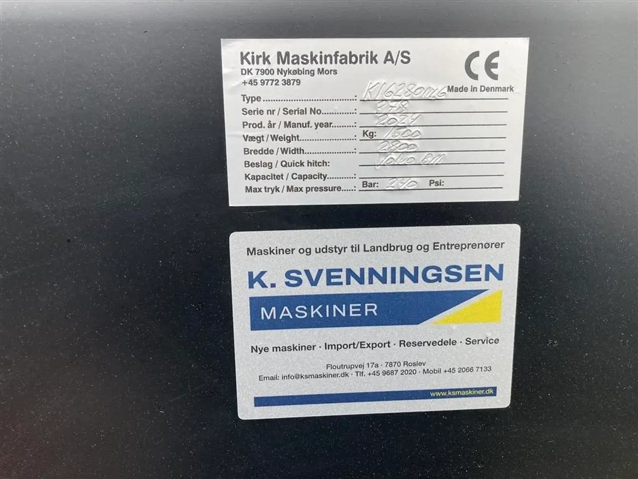 Billede 7 - Kirk Højtipskovl Kirk højtipskovl Volvo ophæng bredde 2800