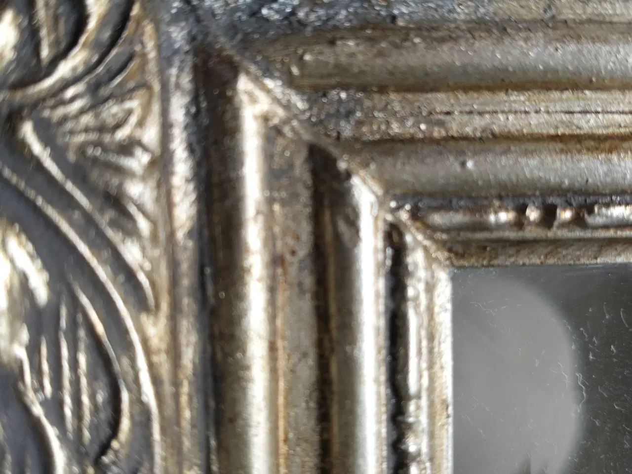 Billede 1 - Spejl i sølvramne. Facetsleben.  