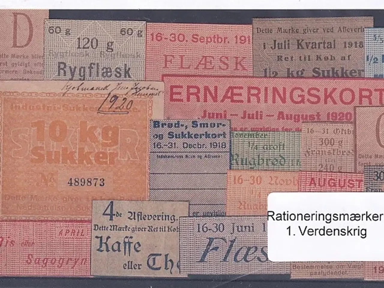 Billede 1 - Rationeringsmærker - 1. Verdenskrig