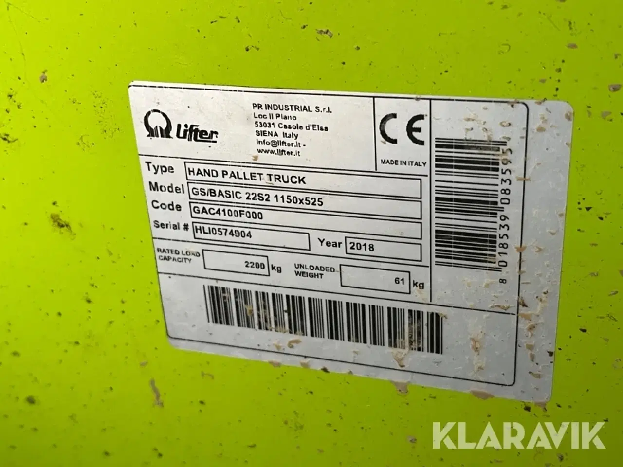 Billede 4 - Palleløfter Pramac 2200kg