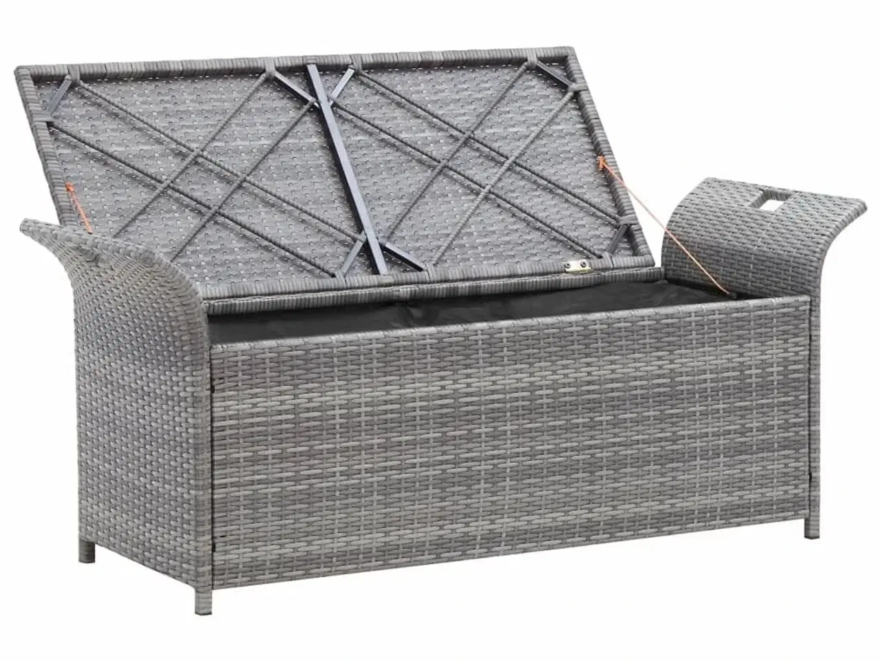 Billede 4 - Opbevaringsbænk med hynde 138 cm polyrattan grå