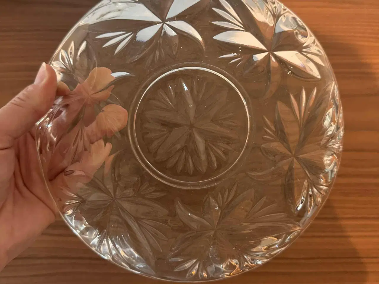 Billede 3 - Vintage glastallerken / serveringsfad – blomster- 