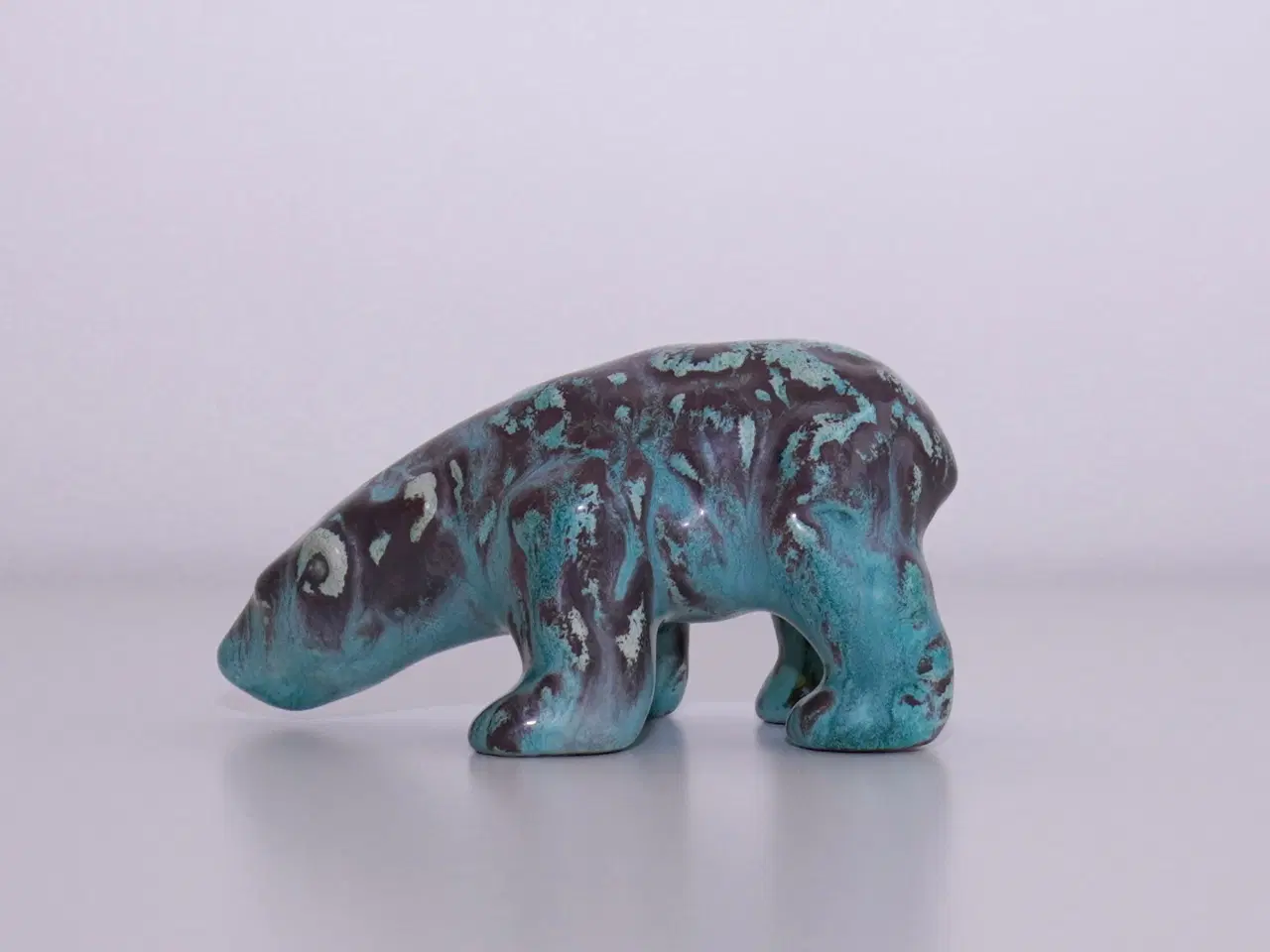 Billede 9 - Ældre isbjørn med smuk glasur fra Michael Andersen