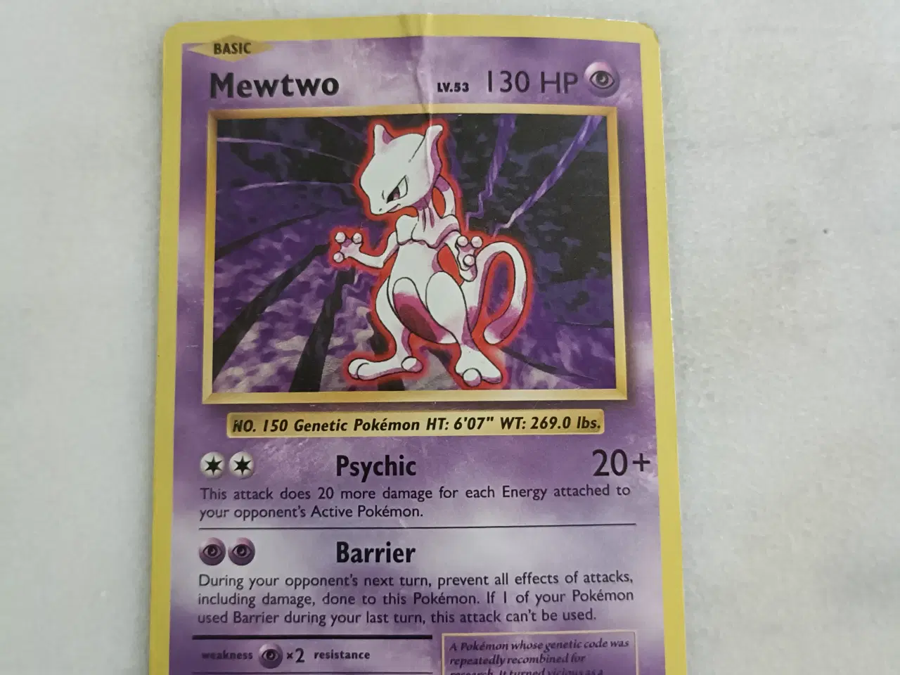 Billede 1 - Mewtwo sjældent pokemon kort