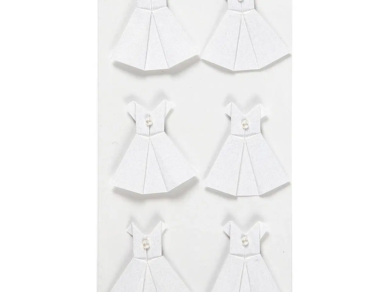 Billede 1 - Kjole Stickers 35x31 mm - 6 stk. Hvid