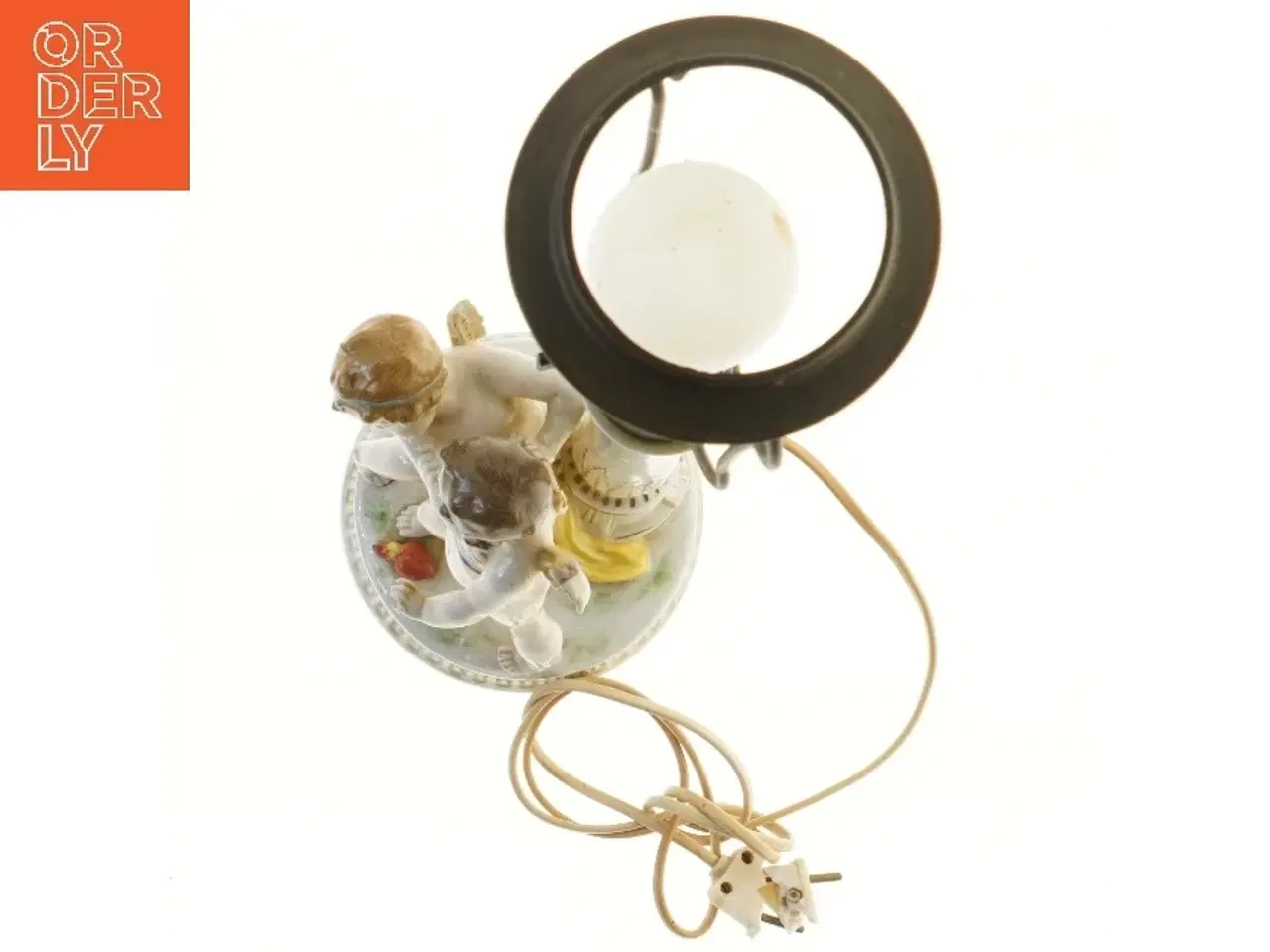 Billede 2 - Porcelænsbordlampe med figurer (str. 54 cm)