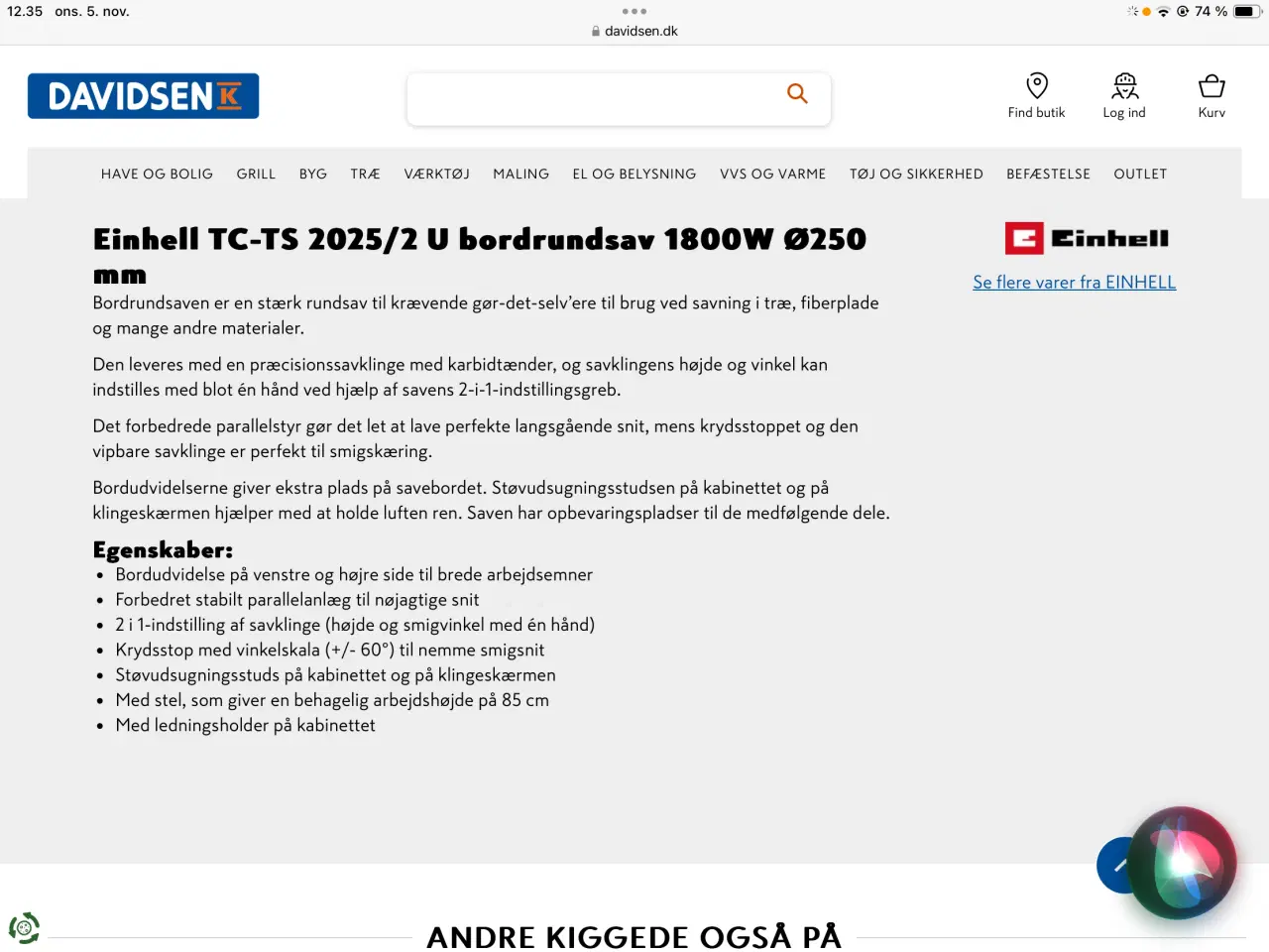 Billede 1 - Bordrundsav god brugt