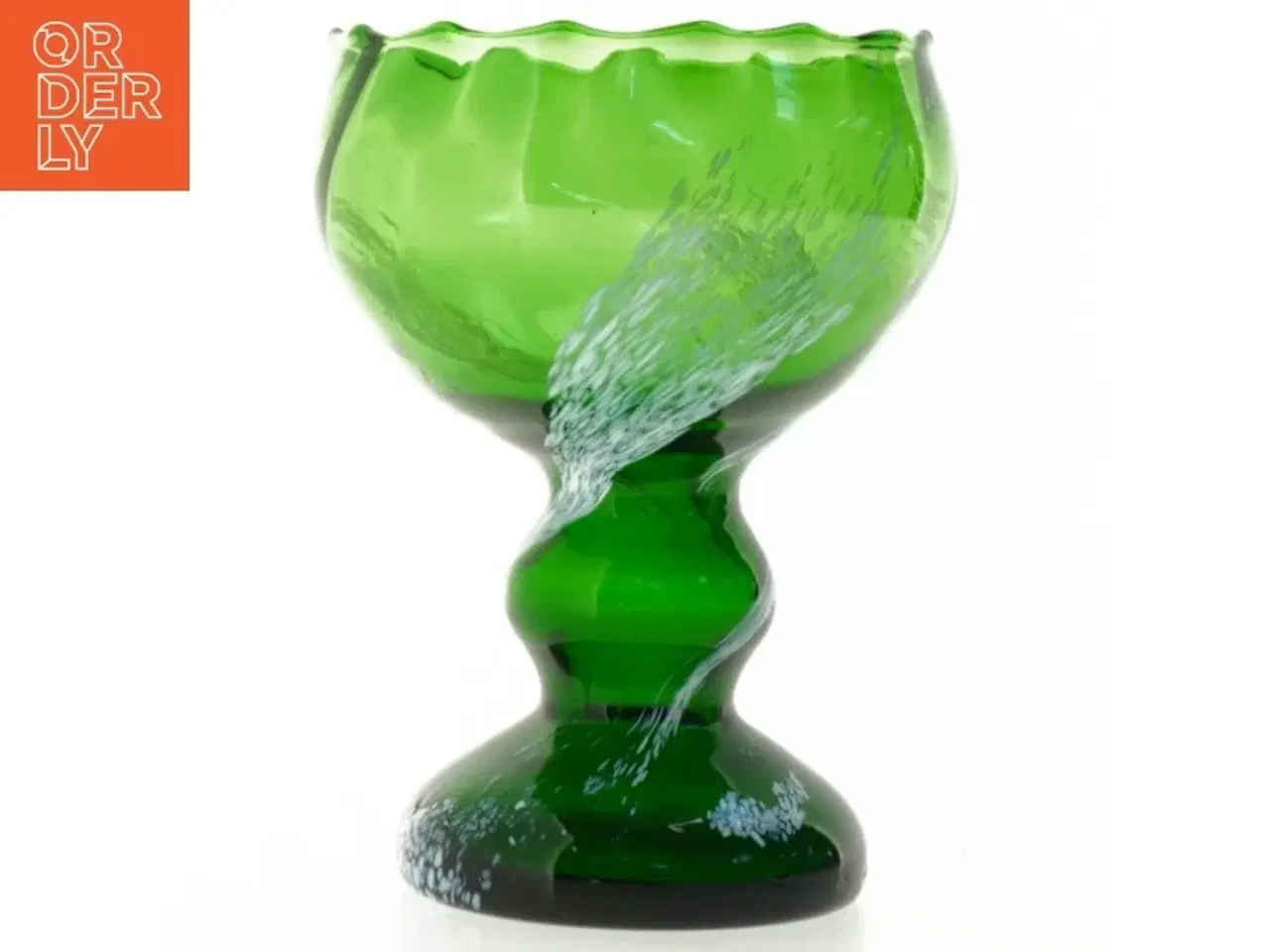 Billede 3 - Grøn glasvase (str. 18 x 13 cm)