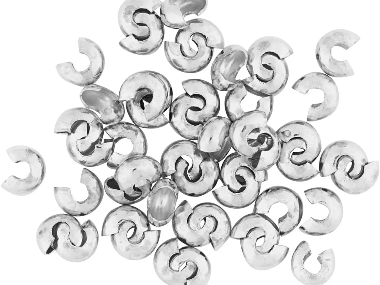 Billede 1 - Knudeskjulere til elastik, diam. 5 mm, forsølvet, 500stk./ 1 pk.