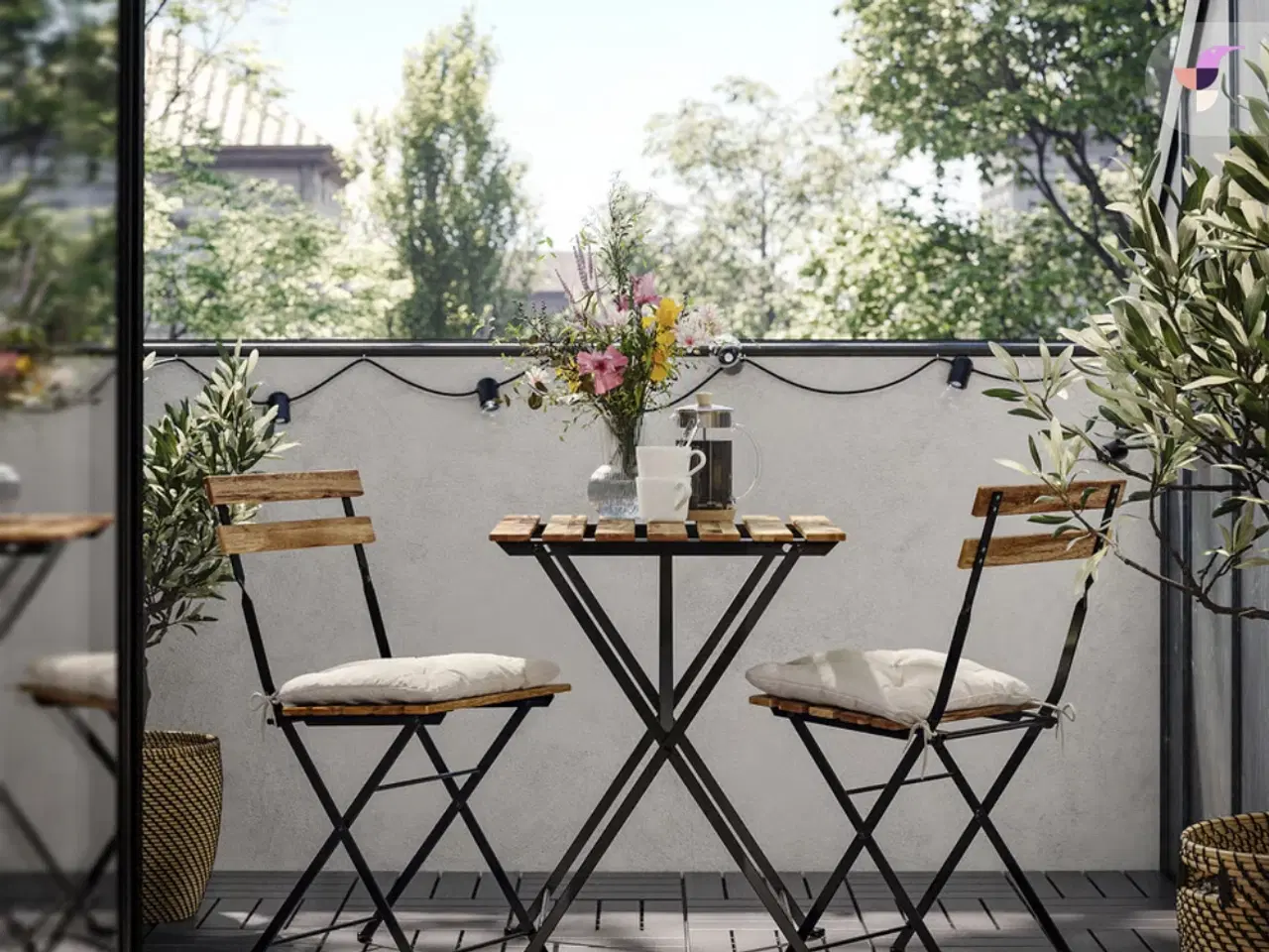 Billede 7 - Cafesæt fra ikea i akacietræ