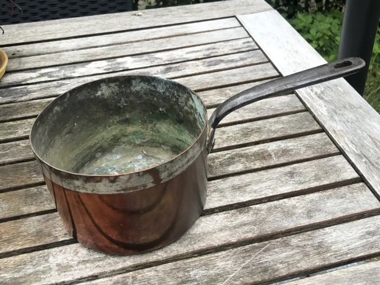 Billede 1 - Kobberkasserolle – gammel – diameter 16 cm