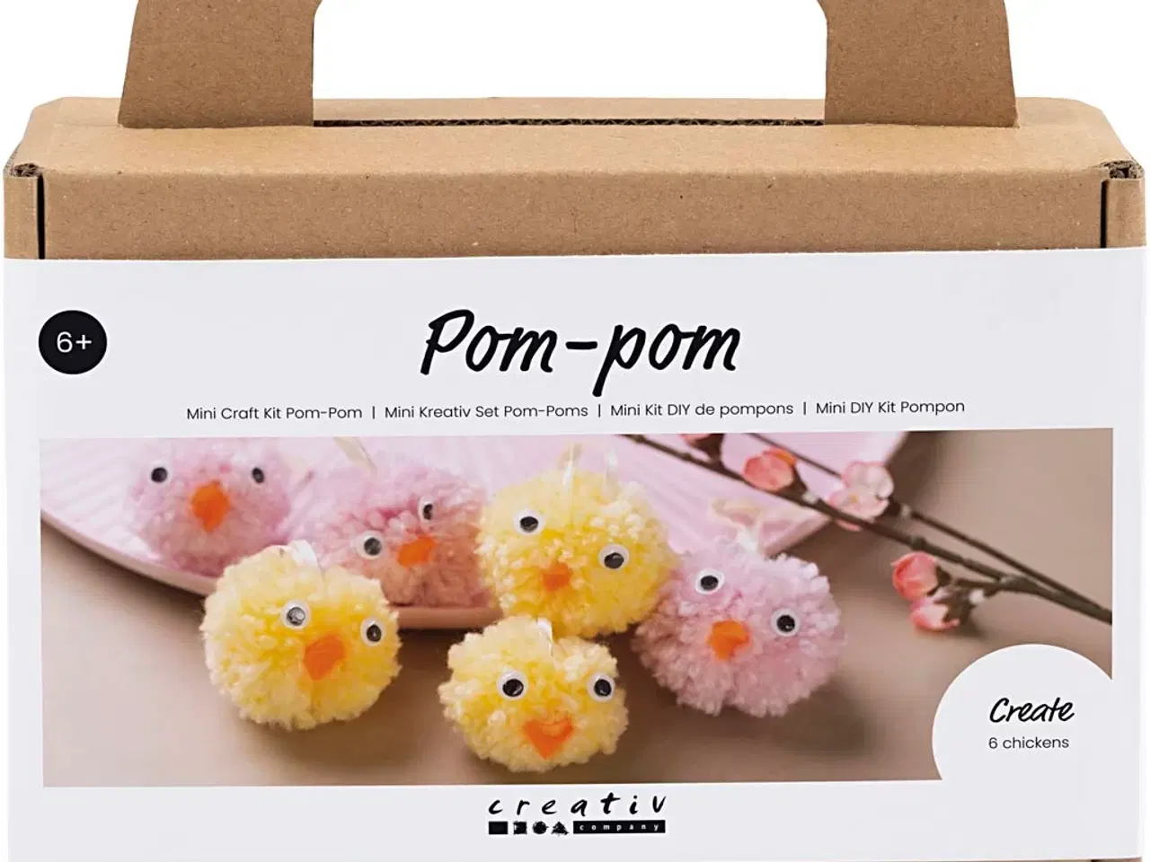 Billede 1 - Mini DIY Kit Pompon, Kyllinger, ass. farver, 1 pk.