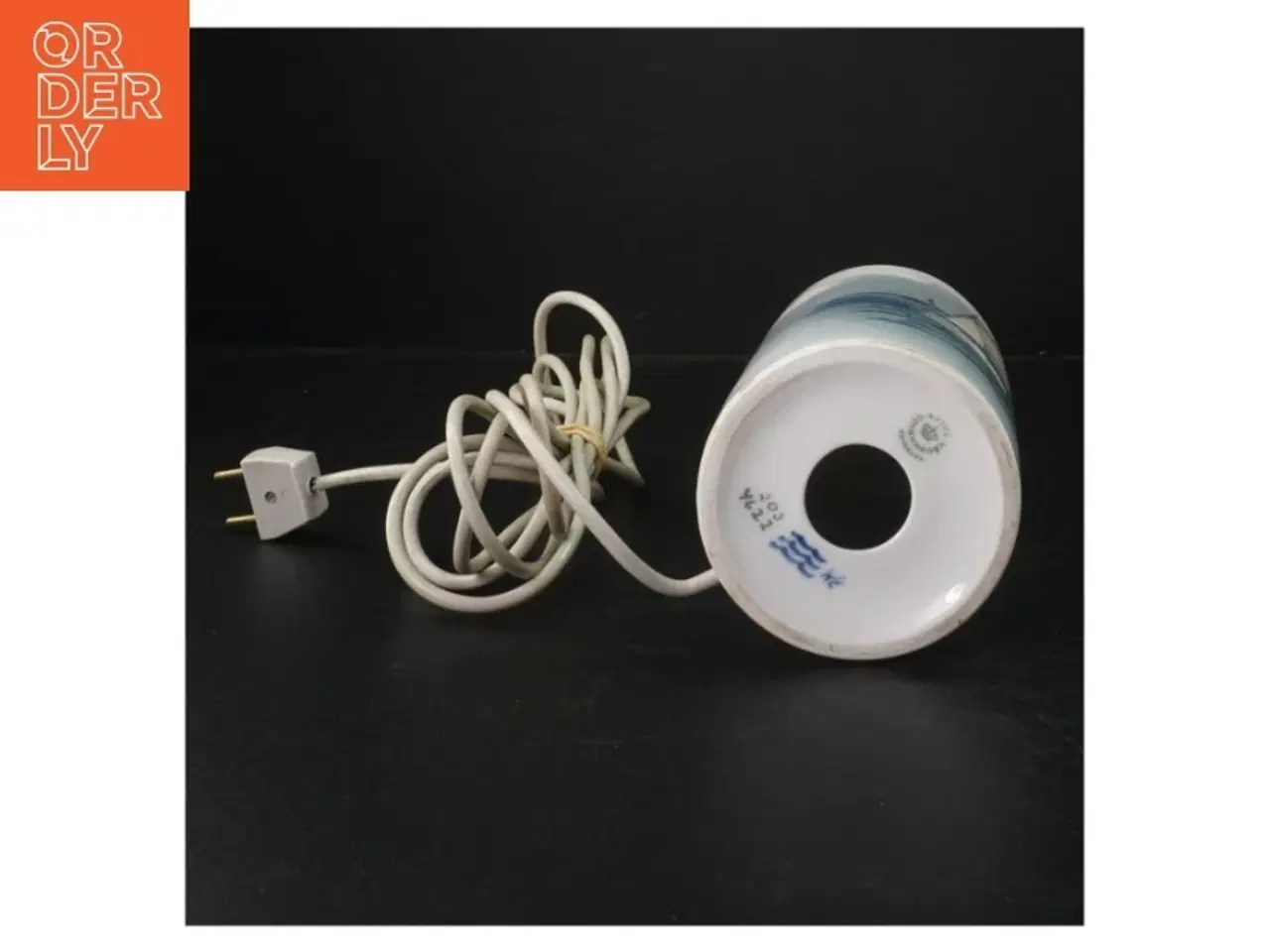 Billede 2 - Porcelænslampe med skibsmotiv fra Royal Copenhagen (str. H. 33 cm ø. 10 cm)
