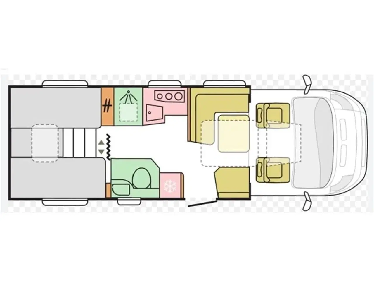 Billede 4 - 2021 - Adria Coral XL Axess A670 SL ”All-in”   Rigtig pæn og velholdt autocamper - Adria Coral XL Axess A670 SL ALL-in model 2021 kan nu ses hos Camping-Specialisten.dk