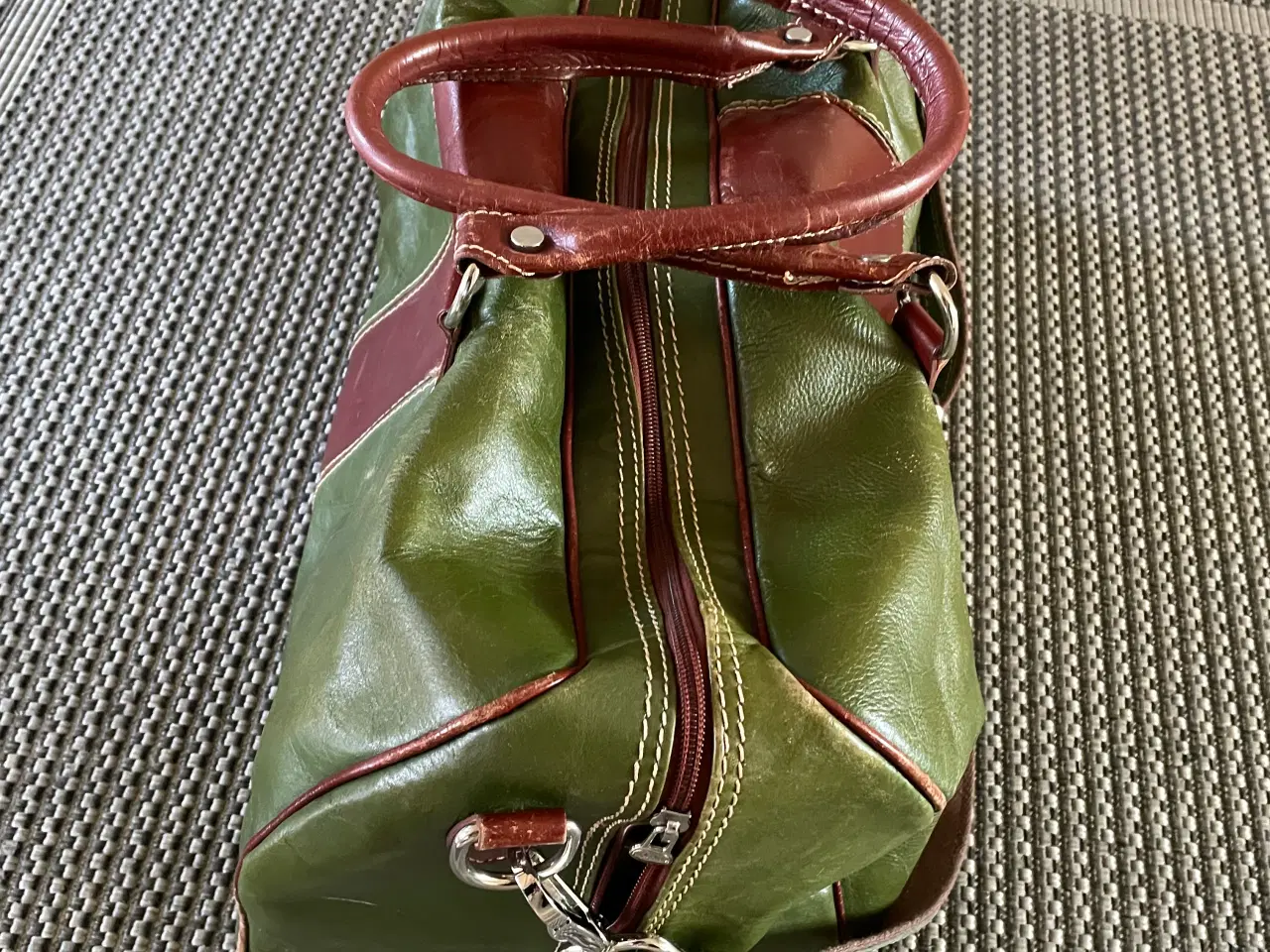 Billede 1 - Retro læder rejsetaske 