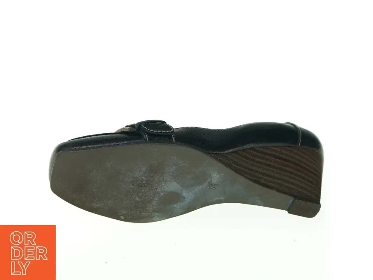 Billede 3 - Læder Sko med stack hæl fra Billibi (str. 38)