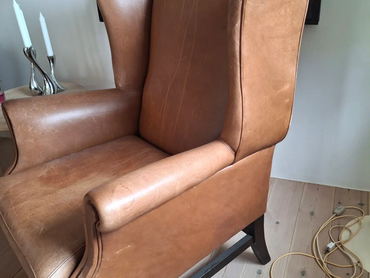 Billede 2 - 2 læder-øre-klapstole
