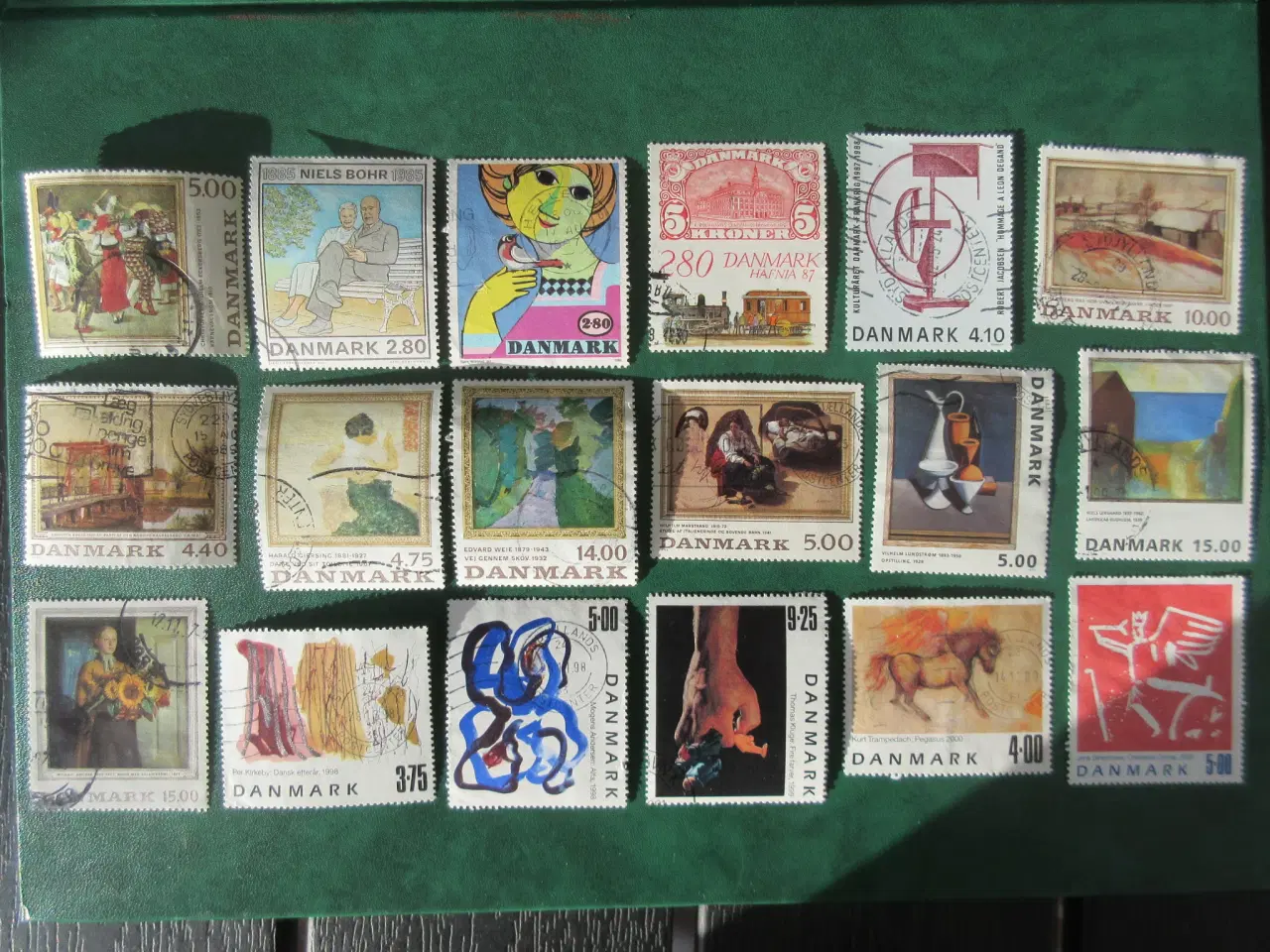 Billede 1 - 18 danske malerifrimærker stemplet afa 271