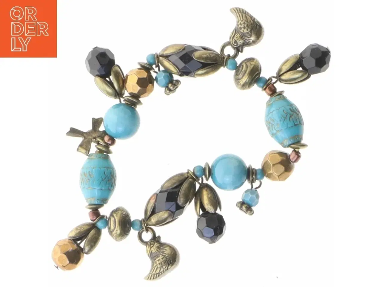 Billede 2 - Perlearmbånd med charms (str. Ø 6 cm)