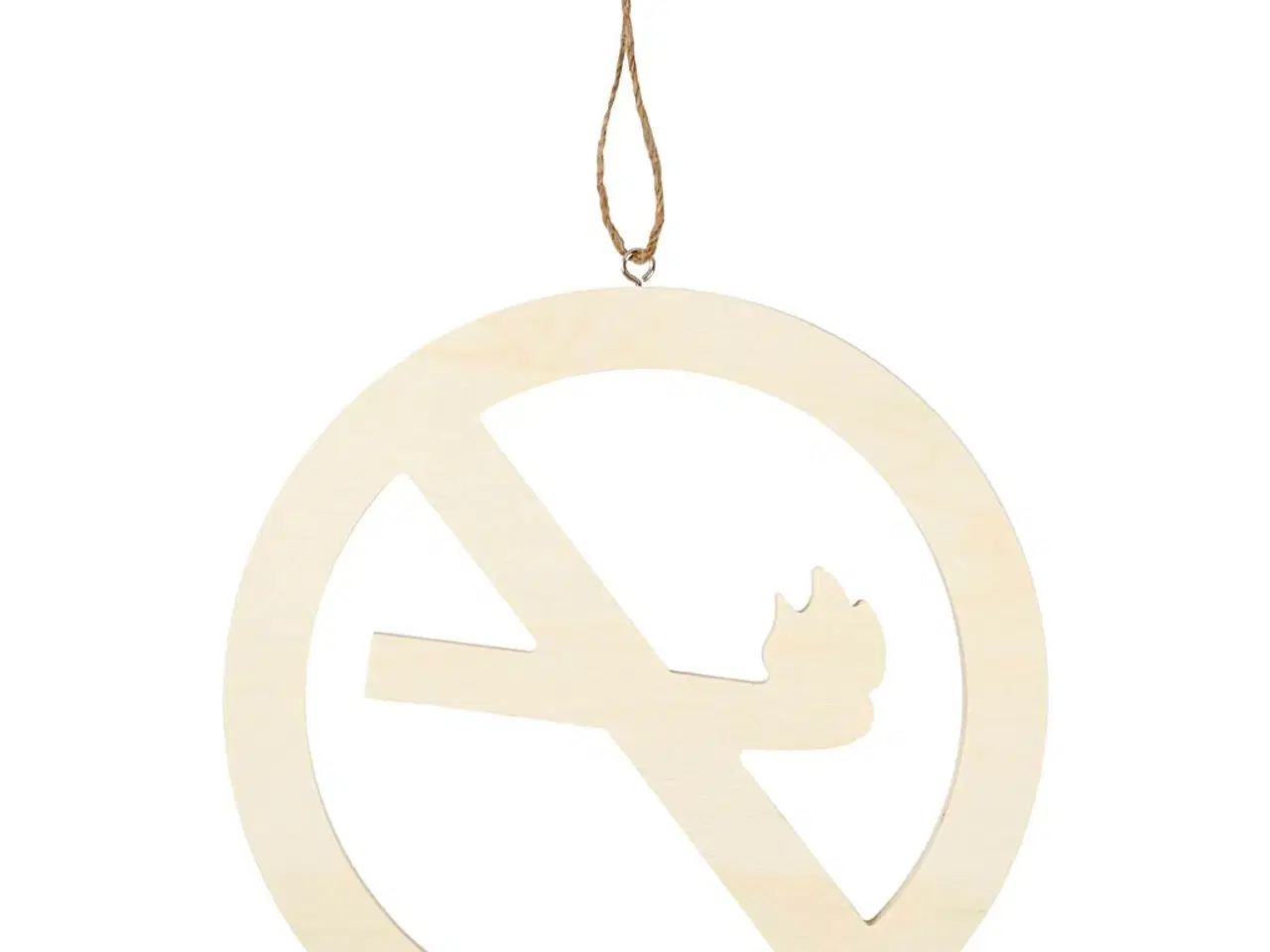 Billede 1 - Rygning Forbudt Skilt i Lyst Træ - 21,3 cm