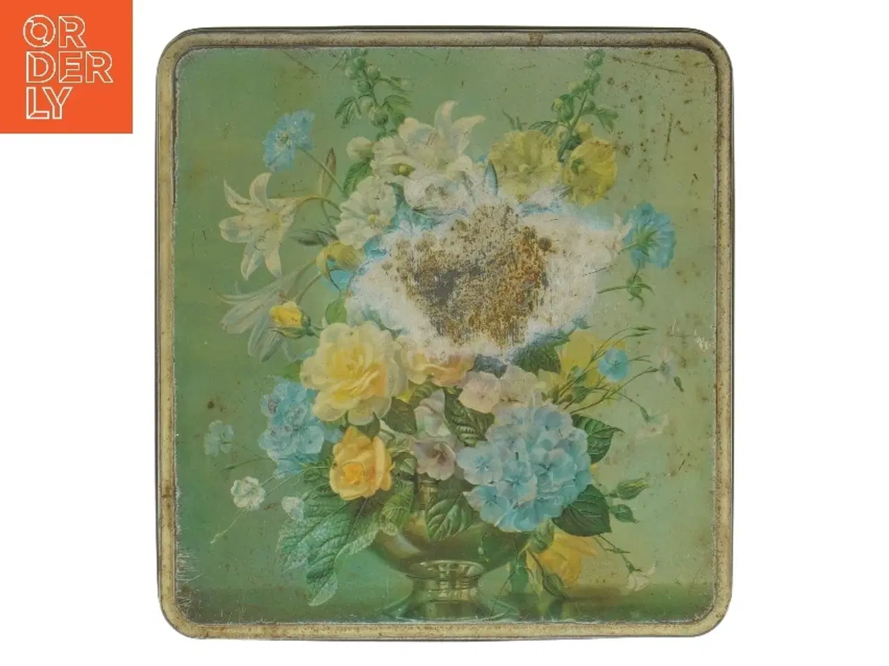 Billede 1 - Vintage metal tin (str. 9x23x23 cm)