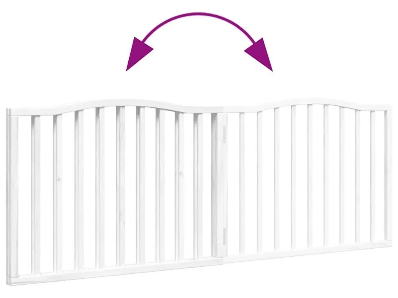 Billede 7 - Hundelåge 2 paneler 160 cm foldbar poppeltræ hvid