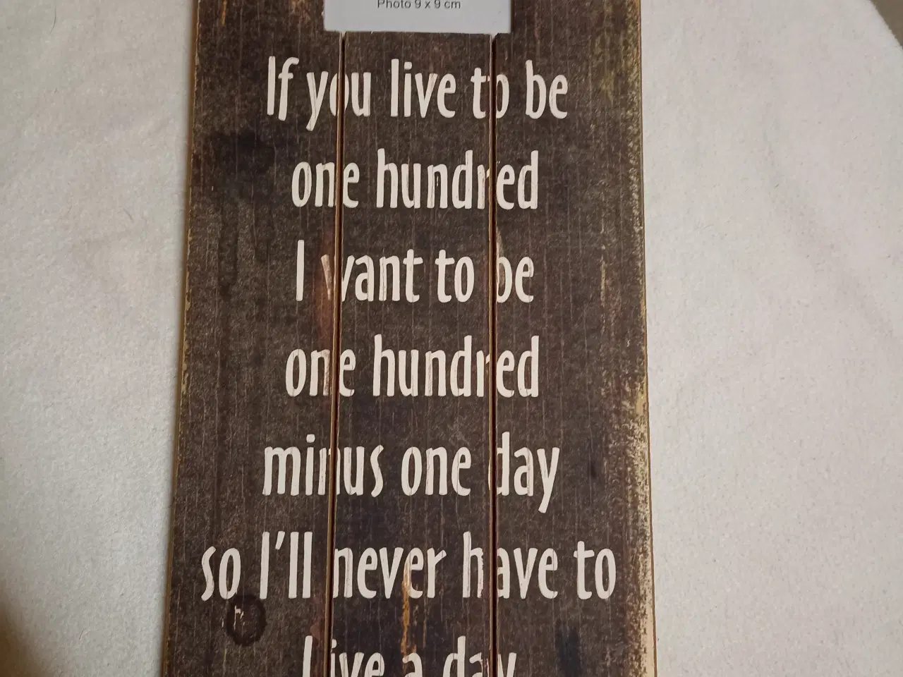 Billede 1 - Sødt træ skilt med plads til et foto 