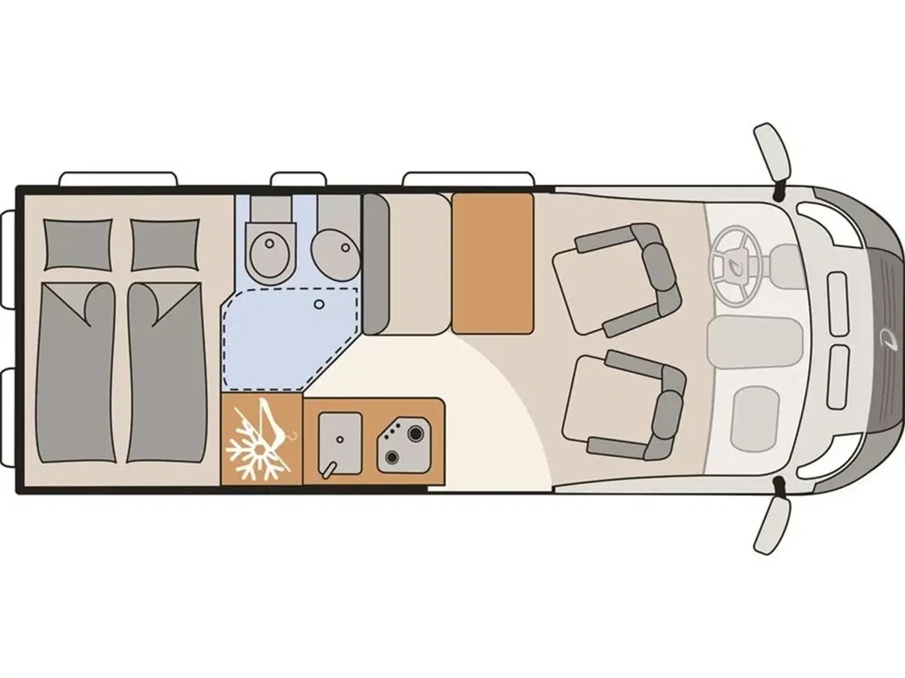 Billede 2 - 2024 - Dethleffs Globetrail CVD 600DR Advantage   Smart Dethleffs camper van under 6 meter med dobbeltseng og automatgear