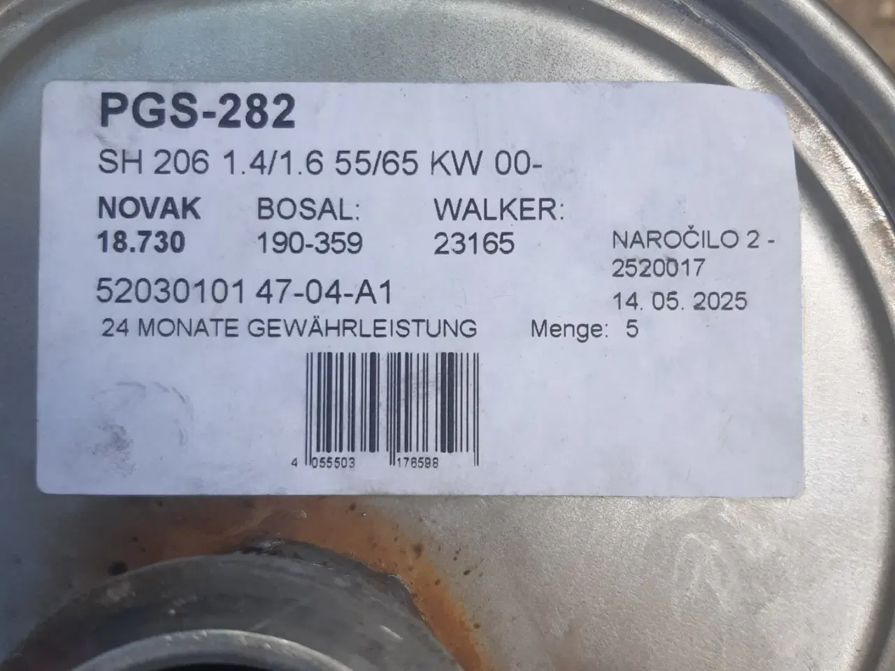 Billede 2 - WALKER 23165 Bagpotte der passer til PEUGEOT 206